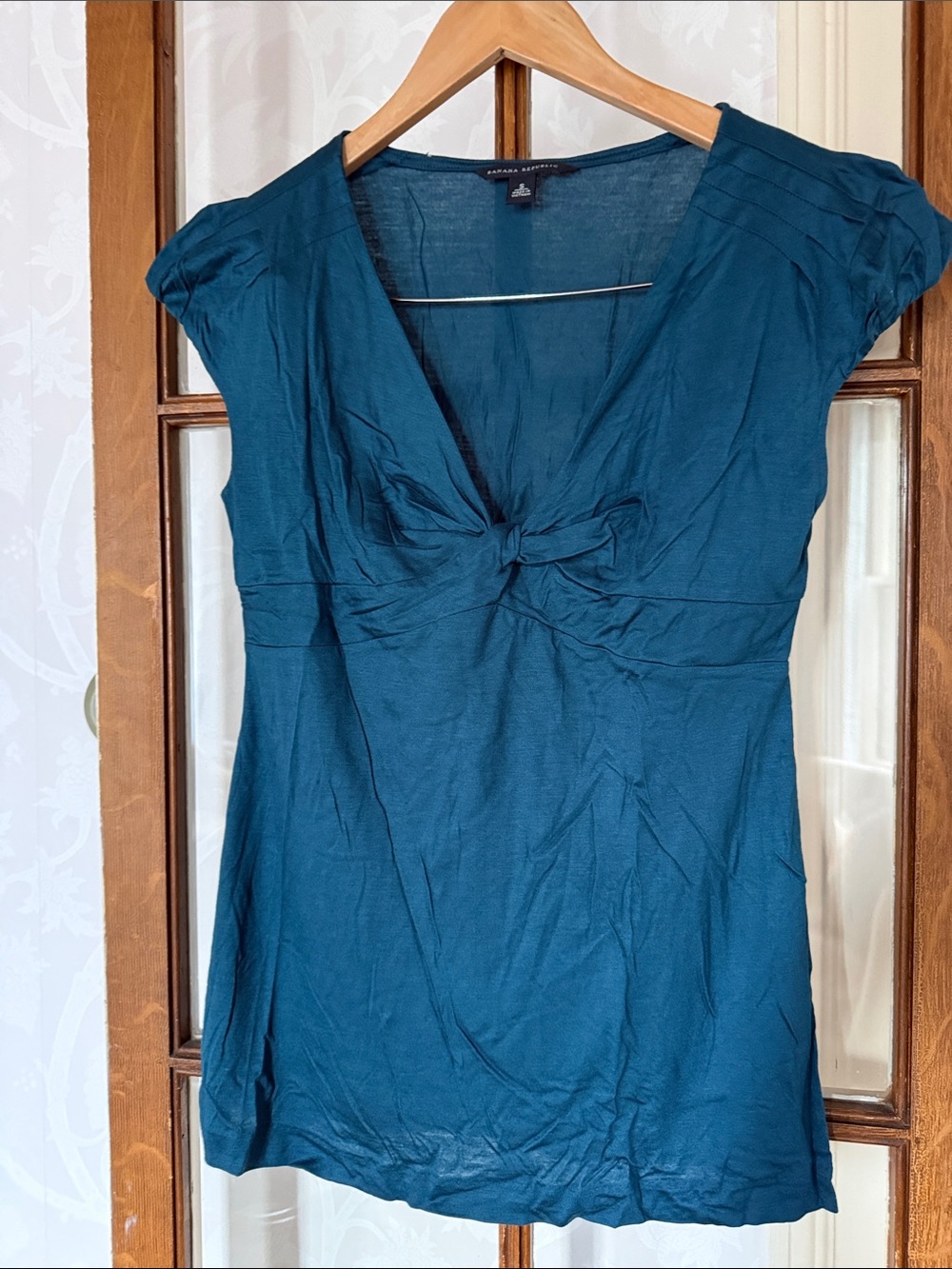 Banana Republic Teal Knot-Front Cap Sleeve Camisole